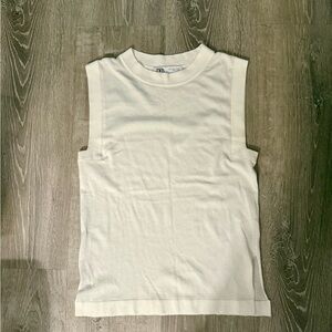 Zara Sleeveless Knit Top - Cream